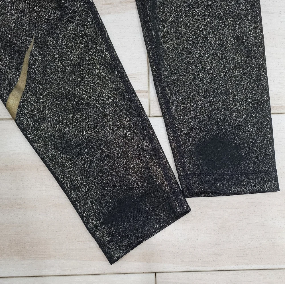 Nike Pro Metallic Gold Glitter Cool Training Tights leggings sparkle Dri Fit